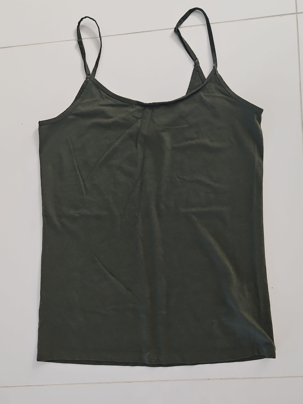Time and Tru Olive Green Spaghetti Strap Camisole